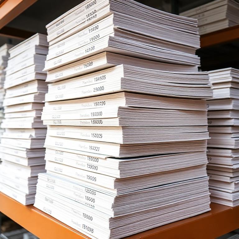 Stacks of passbooks and receipts with serial numbers